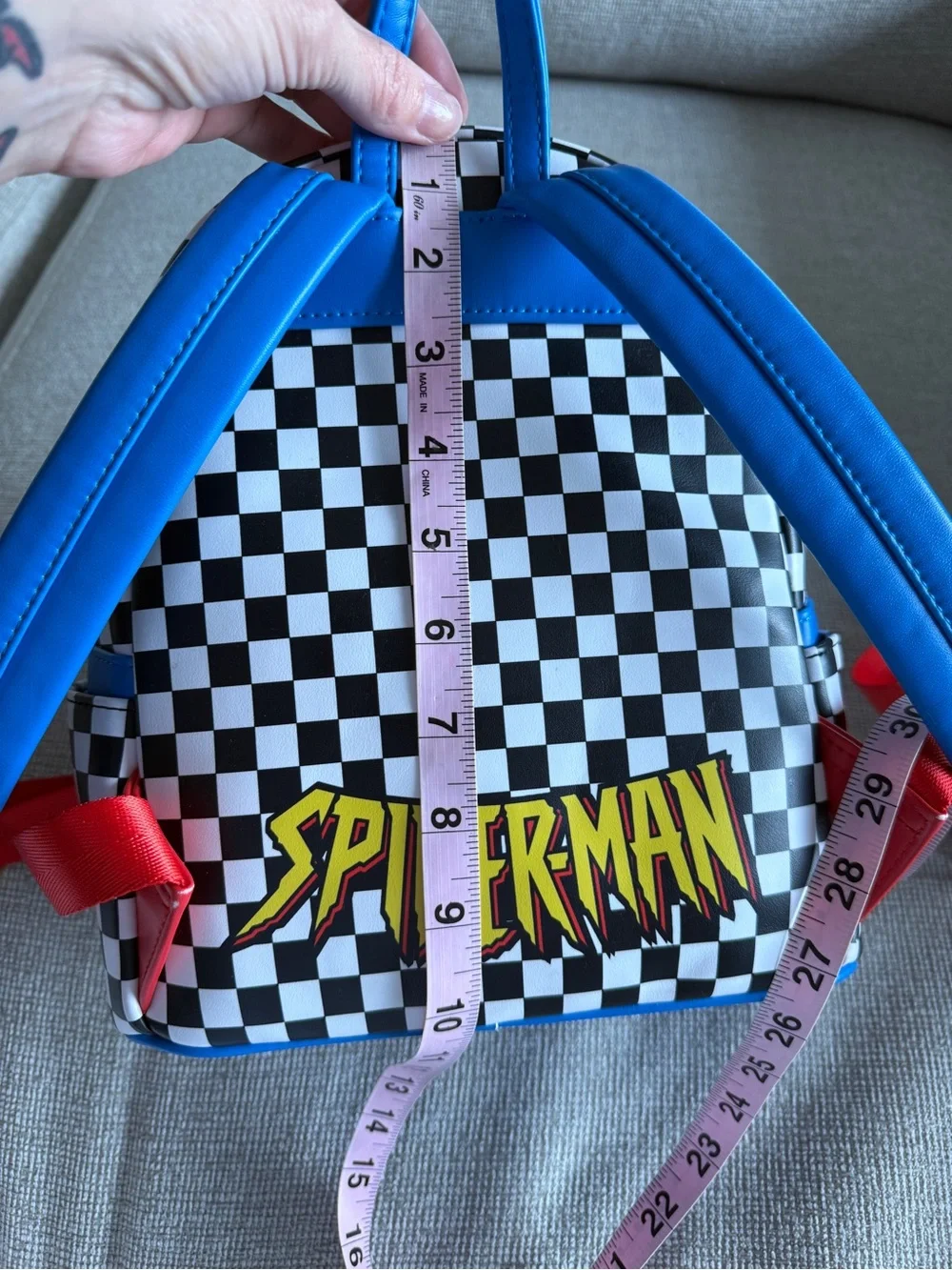 🔥 RETIRED! Loungefly x Marvel checkered Spider-Man Mini Backpack